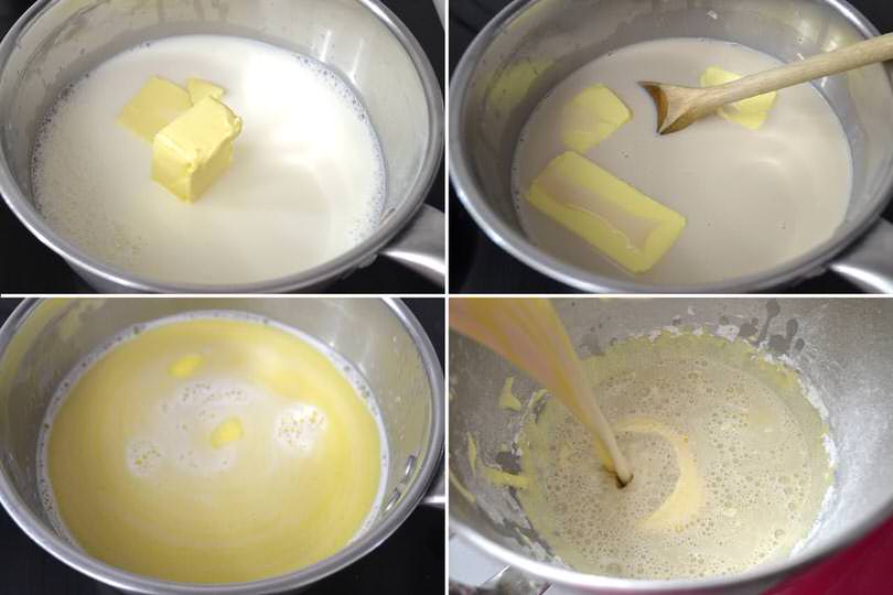 4 aggiungere latte e burro