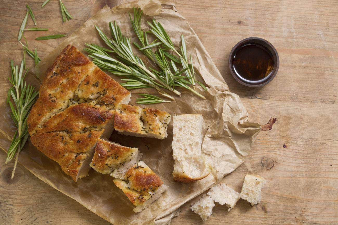 Fresh focaccia from the bakery